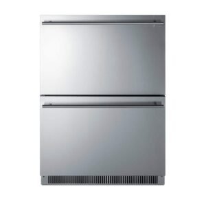24 in. 3.5 cu. ft. Undercounter Double Drawer Mini Frost-Free Freezer in Stainless Steel