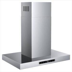 30 in. 600 CFM Ducted Island Range Hood in Stainless Steel with Touch panel, LED light and Gesture Control in Low Noise