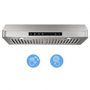 30 in. 900CFM Ducted Under Cabinet Range Hood in Stainless Steel with 3-Way Venting Removable LEDS and Gesture Control