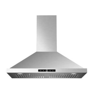 36 in. 500 CFM ConvertibleВ Wall Mount Range Hood in Stainless Steel with LED Lighting, Dishable filterВ and Touch Control