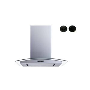 30 in. Convertible Island Range Hood in Stainless Steel and Glass with Mesh Filter, Panel and Carbon Filters
