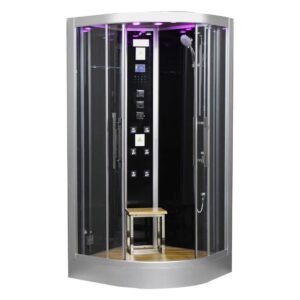 Platinum 39 in. x 39 in. x 89 in. Steam Shower Bluetooth, Chroma therapy Lighting Aromatherapy 6kW Steam Generator Black