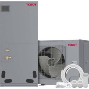 36,000 BTU Ducted Central AC Heat Pump System, 3 Tons, Originality 2-Stage Compressor, 25 ft. Copper Line Set, 16 SEER2
