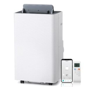 Finnmark 14,000 BTU ASHRAE (10,000 BTU SACC) Portable Air Conditioner, WiFi Enabled, Heater, Dehumidifier, Fan Floor AC