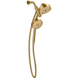 Purist 3-Spray Patterns with 2.5 GPM 6 in. Wall Mount Dual Shower Heads in Vibrant Brushed Moderne Brass