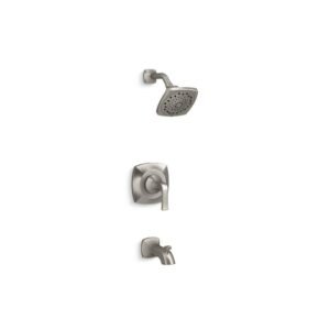 Rubicon 1-Handle 3-Spray Wall-Mount Tub and Shower Faucet in Brushed Nickel (Valve Included)