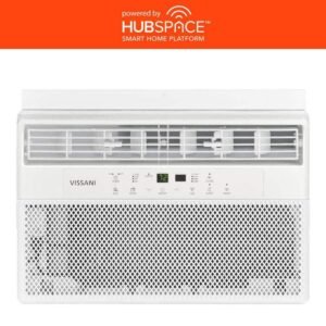 8,000 BTU 115-Volt Window Air Conditioner for 350 sq. ft Rooms in White, Powered by Hubspace