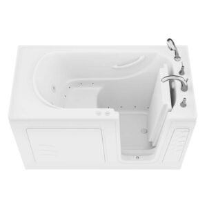 Builder's Series 30 in. L x 59 in. W Right Side Drain Combination Jetted Bathtub in White with Fast Filling Faucet Set