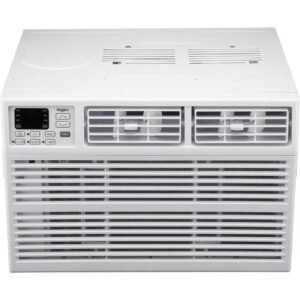 12,000 BTU 115V Window AC w/ Remote Control for Rooms up to 550 Sq. Ft. LCD Display Auto-Restart Timer White