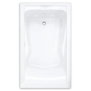 EverClean 60 in. x 32 in. Reversible Drain Whirlpool Tub in White