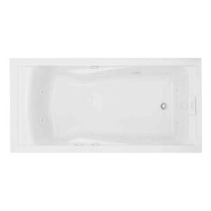 EverClean 72 in. Acrylic Rectangular Drop-in Whirlpool Bathtub in White