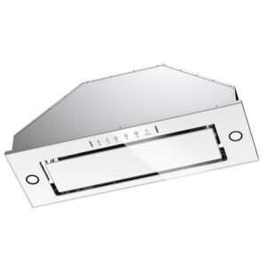 36 in. 900 CFM Ducted Insert with Light and Remote Control Range Hood in Stainless Steel and White Glass