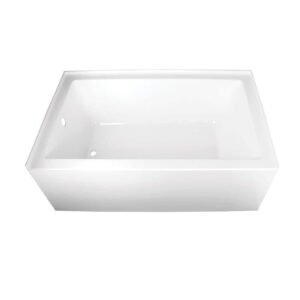Ella 60 in. Acrylic Left-Hand Drain Rectangular Alcove Bathtub in White