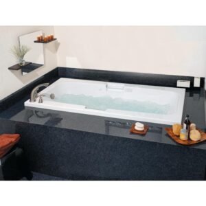 Montrose II 72 in.В x 36 in. Acrylic Reversible Drain Rectangular Drop-In Soaking Bathtub in White