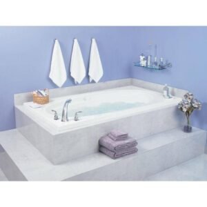 Alydar II 72 in.В x 42 in. Acrylic Reversible Drain Rectangular Drop-In Soaking Bathtub in White