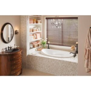 Starla 57 in. x 38 in. Acrylic Reversible Drain Oval Drop-In Soaking Bathtub in White