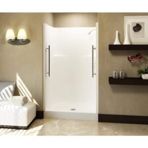 Everyday 42 in. x 34 in. x 72 in. 1-Piece Shower Stall with Center Drain in White