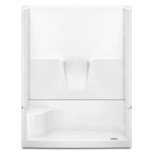 Remodeline 60 in. x 34 in. x 76 in. 4-Piece Shower Stall with Seat and Right Drain in White