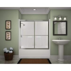 Everyday 60 in. x 30 in. x 72 in. 1-Piece Bath and Shower Kit with Right Drain in White