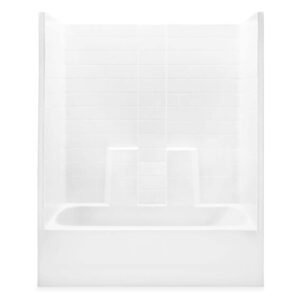 Everyday 60 in. x 30 in. x 72 in. 1-Piece Bath and Shower Kit with Left Drain in White