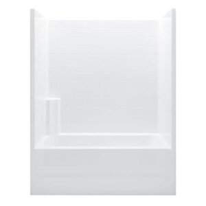 Everyday 60 in. x 32 in. x 76 in. 1-Piece Bath and Shower Kit with Left Drain in White