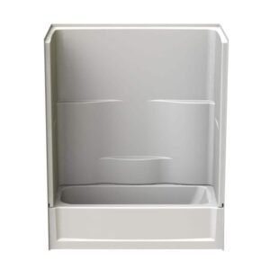 Remodeline 46.75 in. L x 18.25 in. W x 72 in. H 2-piece Rectangular Tub/ Shower Combo Unit with Left Hand Drain in White
