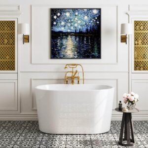 47 in. x 26.8 in. Soaking Bathtub with Side Drain in White/Matte Black