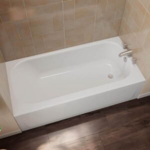 Mauicast 60 in. x 30 in. Rectangular Alcove Soaking Bathtub with Right Drain in White