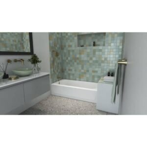 BootzCast 60 in. x 30 in. Soaking Alcove Bathtub with Left Drain in White