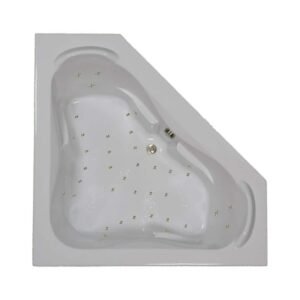 60 in. x 60 in. Acrylic Neo Angle Drop-in Air Bathtub with Center Drain in White