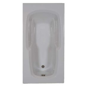 60 in. x 32 in. Acrylic Rectangular Drop-in Soaking Bathtub with Reversible Drain in White