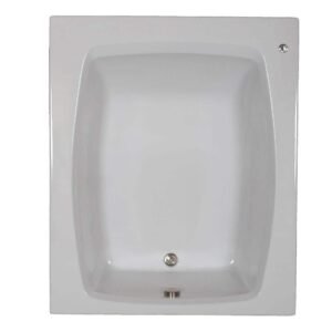 60 in. x 48 in. Acrylic Rectangular Drop-in Soaking Bathtub with Reversible Drain in White