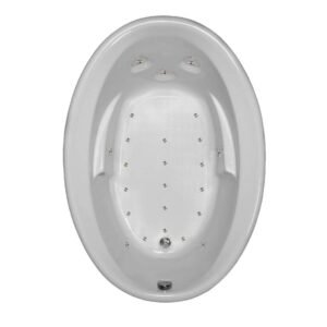 60 in. x 42 in. Acrylic Oval Drop-in Air Bathtub with Reversible Drain in White