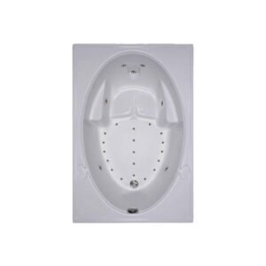 60 in. x 42 in. Acrylic Rectangular Drop-in Air Bathtub with Reversible Drain in White