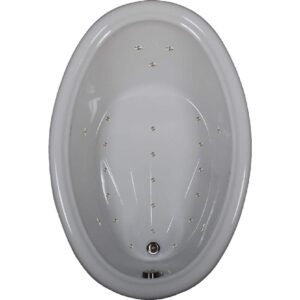 60 in. x 42 in. Acrylic Oval Drop-in Air Bathtub with Reversible Drain in White