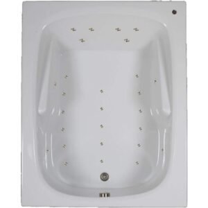60 in. x 48 in. Acrylic Rectangular Drop-in Air Bathtub with Reversible Drain in White