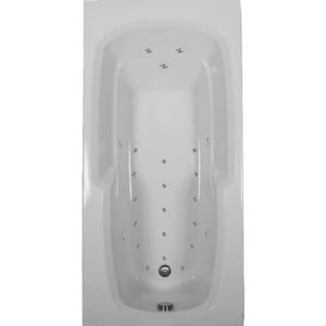 66 in. x 32 in. Acrylic Rectangular Drop-in Air Bathtub with Reversible Drain in White