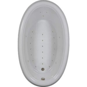 70 in. x 42 in. Acrylic Oval Drop-in Air Bathtub with Reversible Drain in White