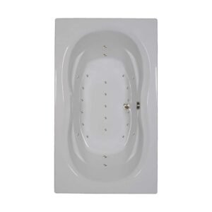 72 in. x 42 in. Acrylic Rectangular Drop-in Air Bathtub with Center Drain in White