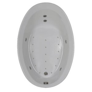 56 in. x 38 in. Acrylic Oval Whirlpool and Air Bathtub with Reversible Drain in White