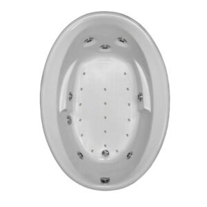 60 in. x 42 in. Acrylic Oval Drop-in Whirlpool and Air Bathtub with Reversible Drain in White