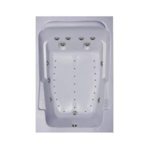 72 in. x 48 in. Acrylic Rectangular Alcove Whirlpool and Air Bathtub with Reversible Drain in White