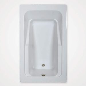 66 in. x 42 in. Acrylic Rectangular Drop-in Soaking Bathtub with Reversible Drain in White