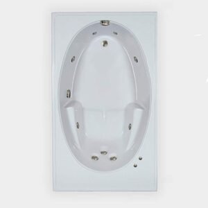 60 in. x 42 in. Acrylic Rectangular Drop-in Whirlpool Bathtub with Reversible Drain in White