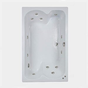 60 in. x 43 in. Acrylic Rectangular Drop-in Whirlpool Bathtub with Center Drain in White