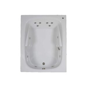 60 in. x 48 in. Acrylic Rectangular Drop-in Whirlpool Bathtub with Reversible Drain in White