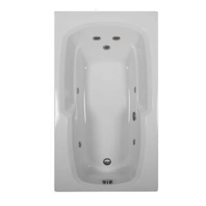 72 in. x 36 in. Acrylic Rectangular Drop-in Whirlpool Bathtub with Reversible Drain in White