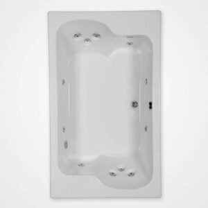 72 in. x 43 in. Acrylic Rectangular Drop-in Whirlpool Bathtub with Center Drain in White