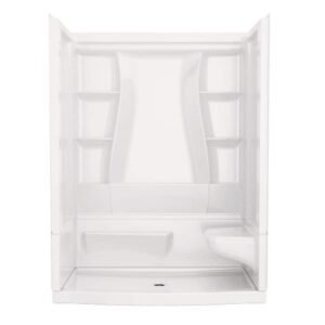 Classic 500 Curve Right Seat 60 in. x 32 in. x 75.88 in. H Alcove Shower Kit Shower Wall and Shower Pan in White