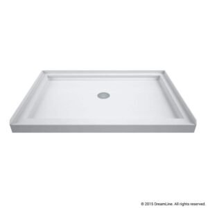 SlimLine 48 in.x 32 in. Single Threshold Alcove Shower Pan Base in White with Center Drain
